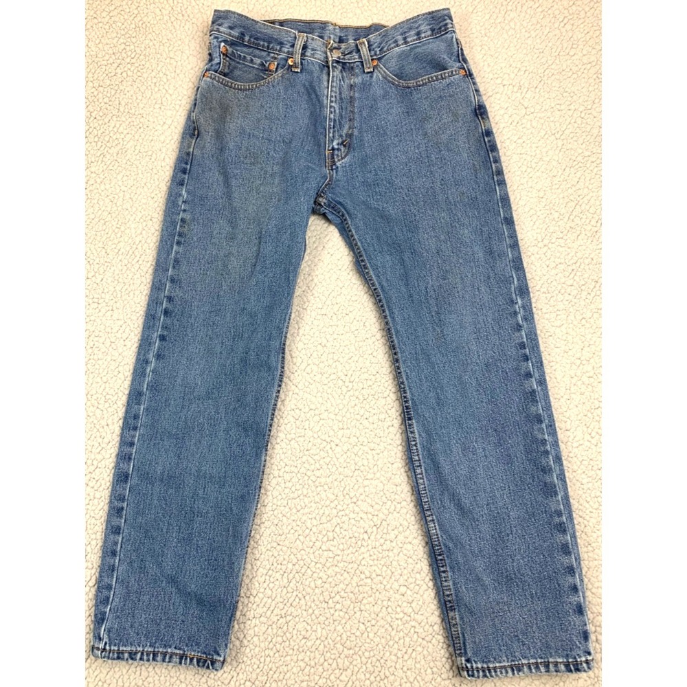 Levi's‎ 505 Jeans Mens 34x30 Blue Denim Straight Fit Mid Rise Medium Wash